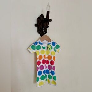 Primary Rainbow Sun Romper – Size 6–9M